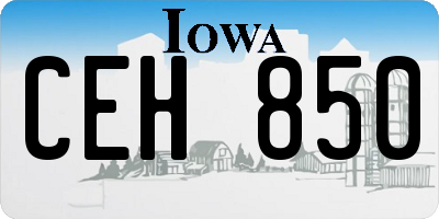 IA license plate CEH850