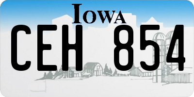 IA license plate CEH854
