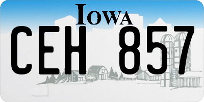 IA license plate CEH857