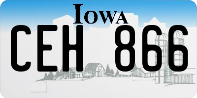 IA license plate CEH866