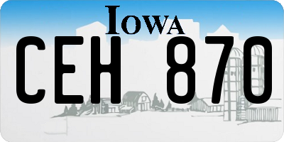 IA license plate CEH870