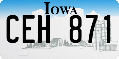 IA license plate CEH871