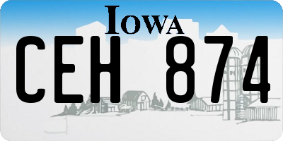 IA license plate CEH874