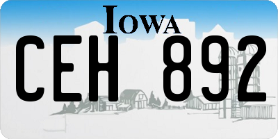 IA license plate CEH892