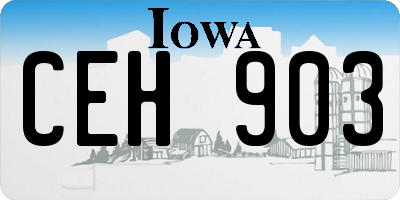 IA license plate CEH903