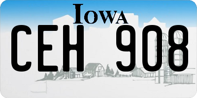 IA license plate CEH908