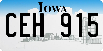 IA license plate CEH915