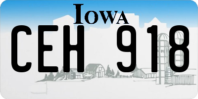 IA license plate CEH918