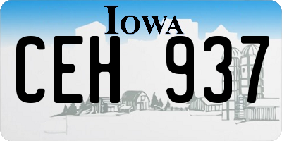 IA license plate CEH937