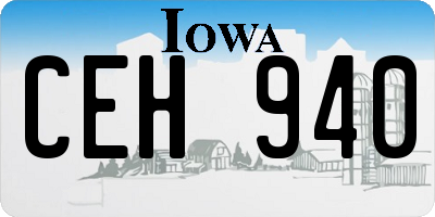 IA license plate CEH940