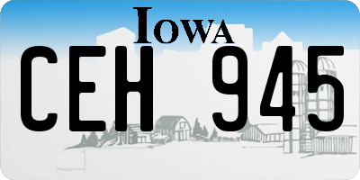 IA license plate CEH945