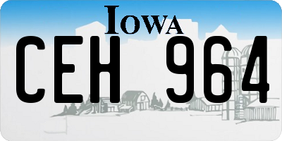 IA license plate CEH964
