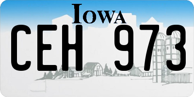 IA license plate CEH973