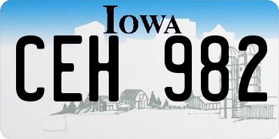 IA license plate CEH982