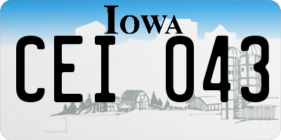 IA license plate CEI043