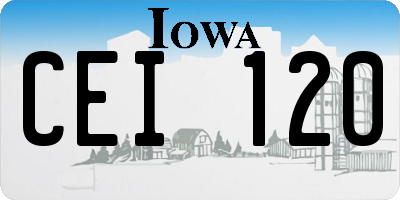 IA license plate CEI120