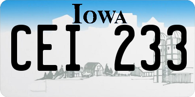 IA license plate CEI233