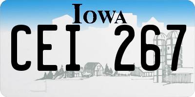 IA license plate CEI267