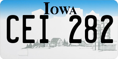 IA license plate CEI282