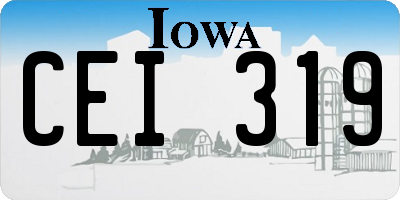 IA license plate CEI319