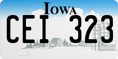 IA license plate CEI323