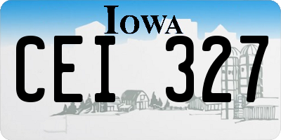 IA license plate CEI327