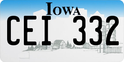 IA license plate CEI332