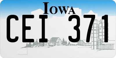 IA license plate CEI371