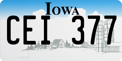 IA license plate CEI377