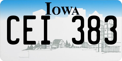 IA license plate CEI383