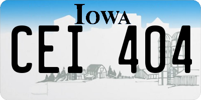 IA license plate CEI404