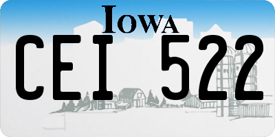 IA license plate CEI522