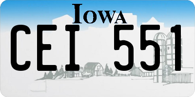 IA license plate CEI551