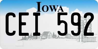 IA license plate CEI592