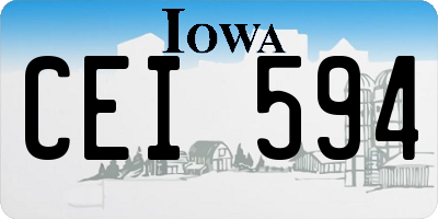 IA license plate CEI594