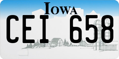 IA license plate CEI658