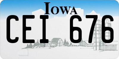 IA license plate CEI676