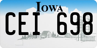 IA license plate CEI698