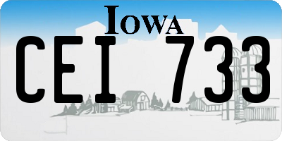 IA license plate CEI733