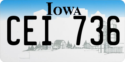 IA license plate CEI736