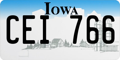 IA license plate CEI766