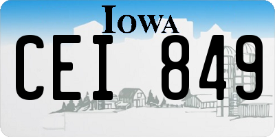 IA license plate CEI849