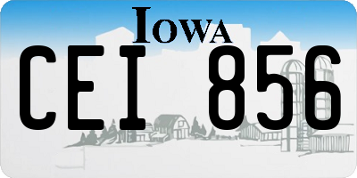IA license plate CEI856