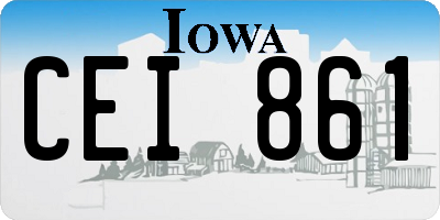 IA license plate CEI861