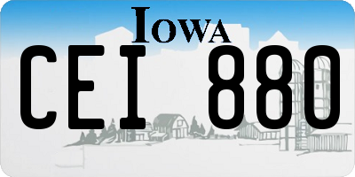 IA license plate CEI880