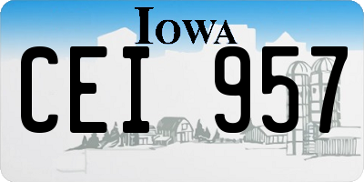 IA license plate CEI957
