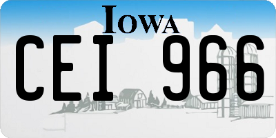IA license plate CEI966