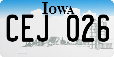 IA license plate CEJ026