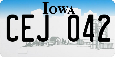 IA license plate CEJ042