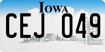 IA license plate CEJ049